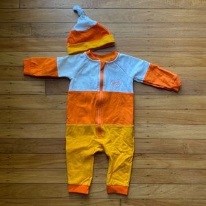 Baby Halloween Candy Corn Zipper Pajamas 3-6 Months